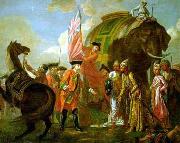 Francis Hayman Lord Clive meeting with Mir Jafar at the Battle of Plassey in 1757 Spain oil painting artist